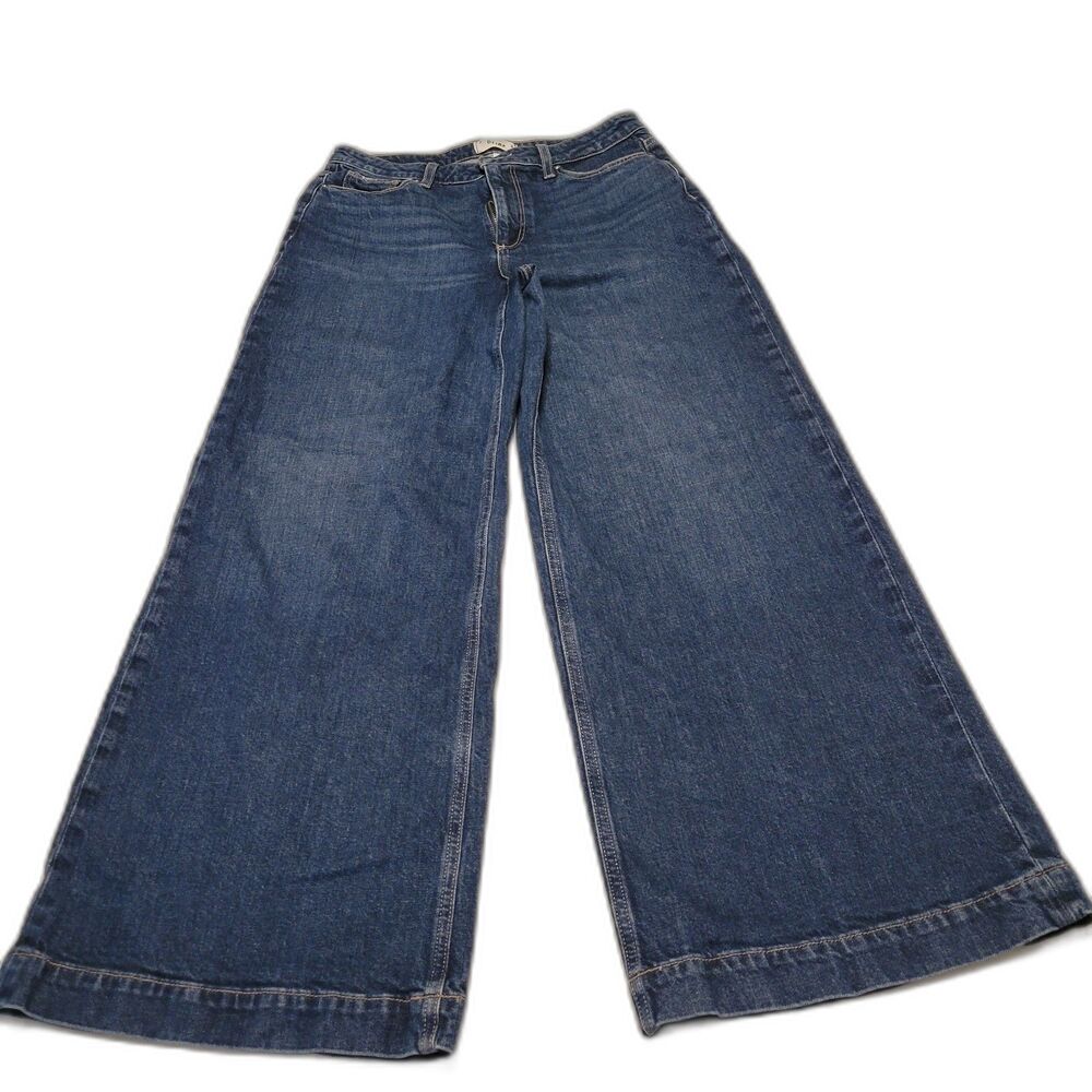Paige Harper Women's  Wide Leg  Blue  Denim Jeans Low Rise Size 29